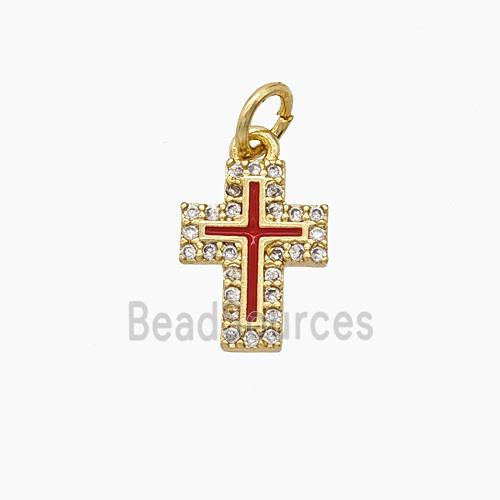 Copper Pendant Pave Zircon, Gold Plated