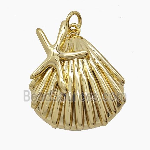 Copper Pendant Pave Zircon, Gold Plated