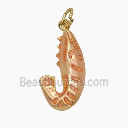 Enamel Copper Pendant Pave Zircon, Gold Plated