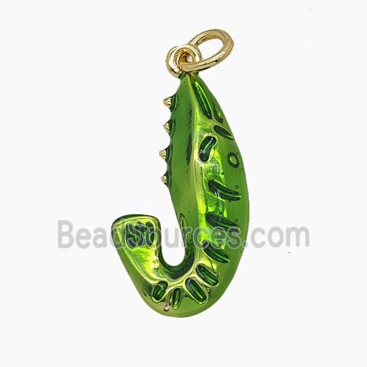 Enamel Copper Pendant Pave Zircon, Gold Plated