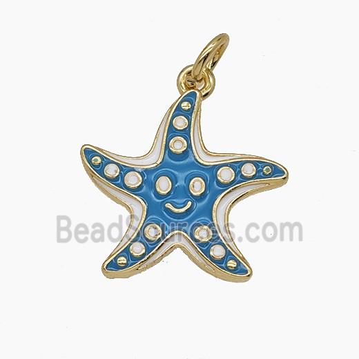 Enamel Copper Pendant Pave Zircon, Gold Plated