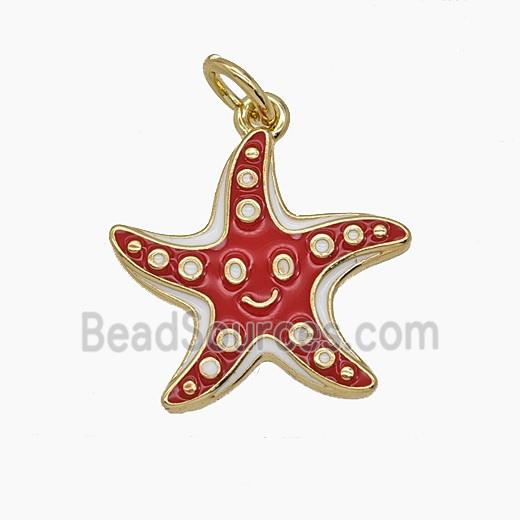 Enamel Copper Pendant Pave Zircon, Gold Plated