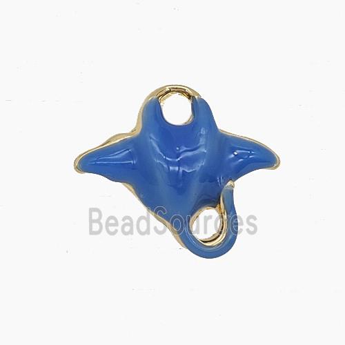 Enamel Copper Pendant, Gold Plated