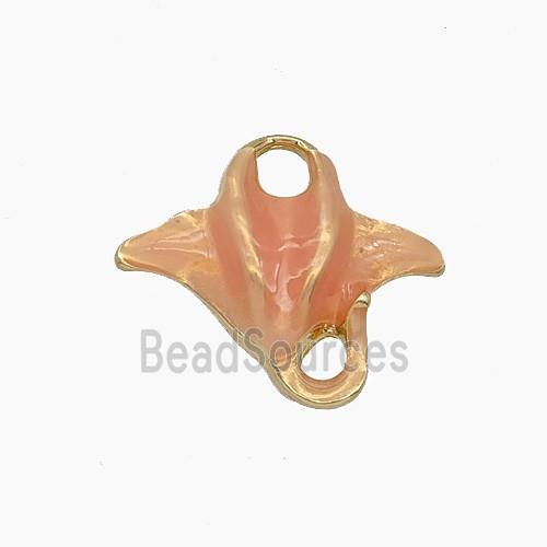 Enamel Copper Pendant, Gold Plated