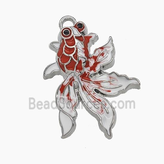 Enamel Copper Pendant, Gold Plated