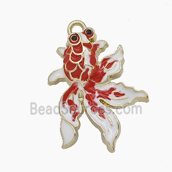 Enamel Copper Pendant, Gold Plated