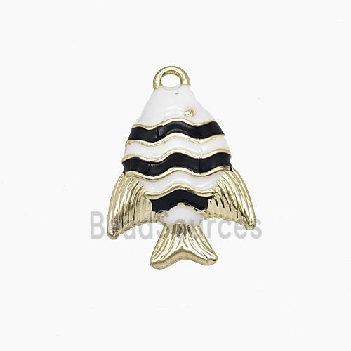 Enamel Copper Pendant, Gold Plated