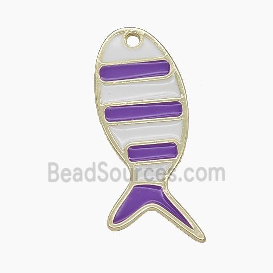 Enamel Copper Pendant, Gold Plated