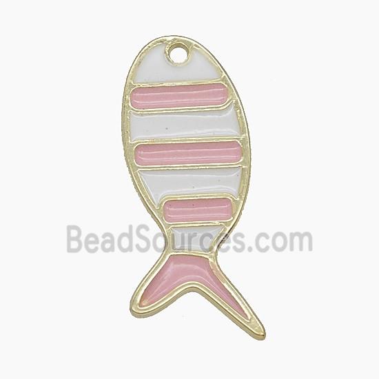 Enamel Copper Pendant, Gold Plated