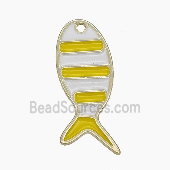 Enamel Copper Pendant, Gold Plated