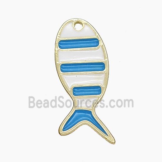 Enamel Copper Pendant, Gold Plated