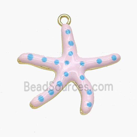 Enamel Copper Pendant, Gold Plated