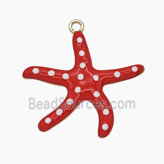 Enamel Copper Pendant, Gold Plated