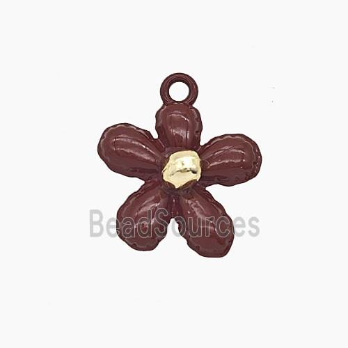 Enamel Copper Pendant, Gold Plated