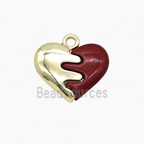 Enamel Copper Pendant, Gold Plated