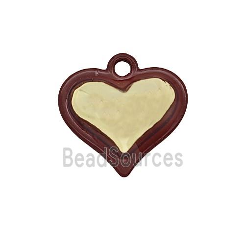 Enamel Copper Pendant, Gold Plated