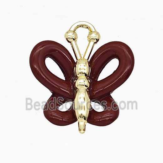 Enamel Copper Pendant, Gold Plated