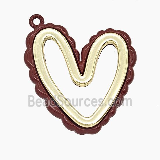 Enamel Copper Pendant, Gold Plated