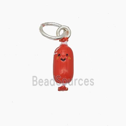 Enamel Copper Pendant, Silver Plated