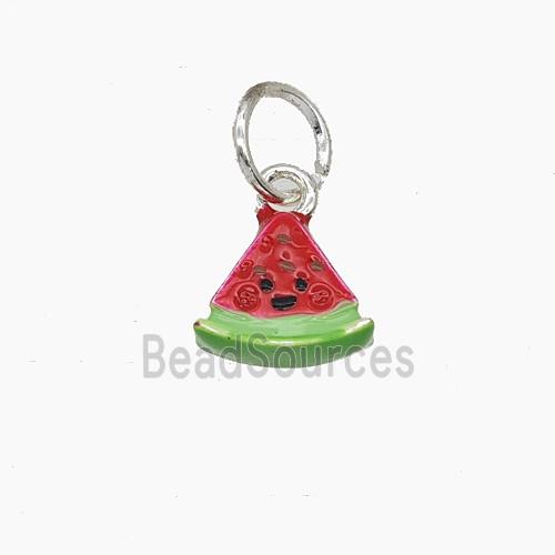 Enamel Copper Pendant, Silver Plated