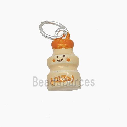 Enamel Copper Pendant, Silver Plated