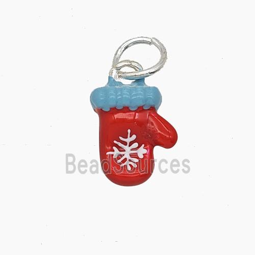 Enamel Copper Pendant, Silver Plated