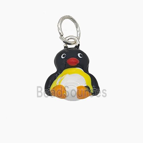 Enamel Copper Pendant, Silver Plated