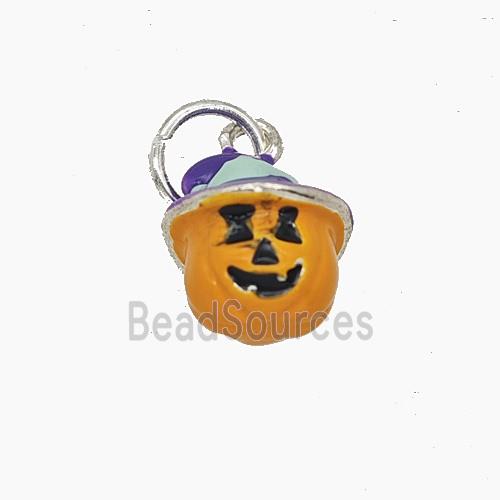 Enamel Copper Pendant, Silver Plated