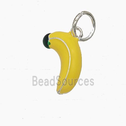 Enamel Copper Pendant, Silver Plated