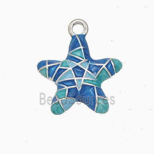 Enamel Copper Pendant, Silver Plated