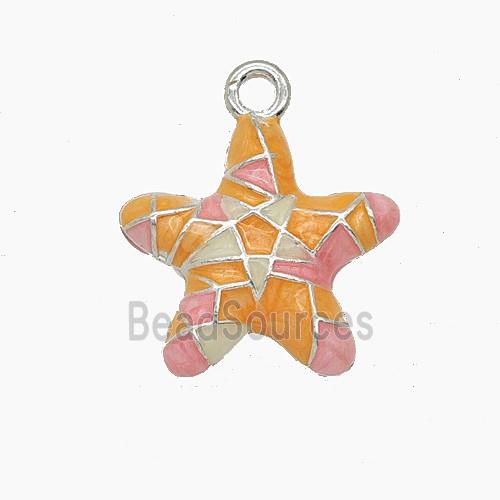 Enamel Copper Pendant, Silver Plated