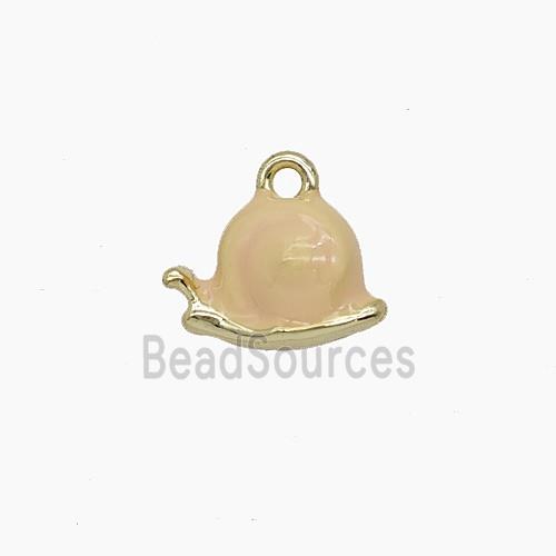 Enamel Copper Pendant, Gold Plated