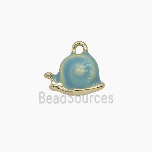 Enamel Copper Pendant, Gold Plated