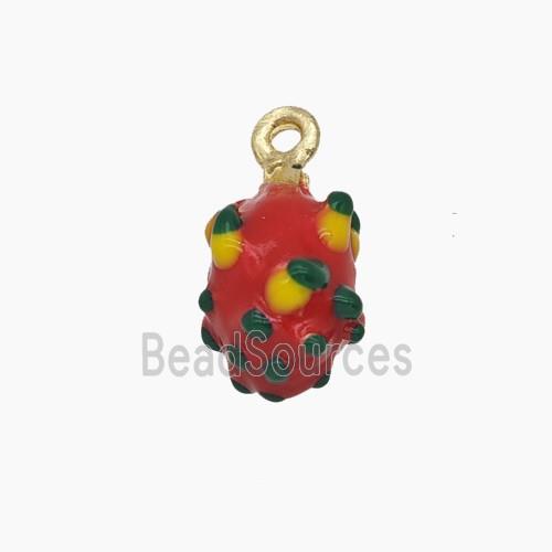 Enamel Copper Pendant, Gold Plated