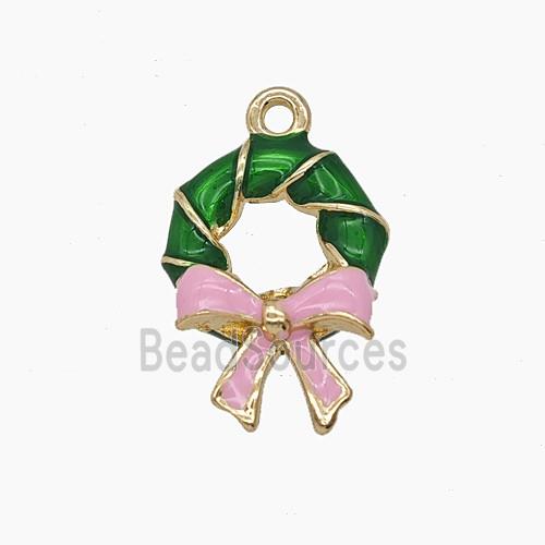 Enamel Copper Pendant, Gold Plated