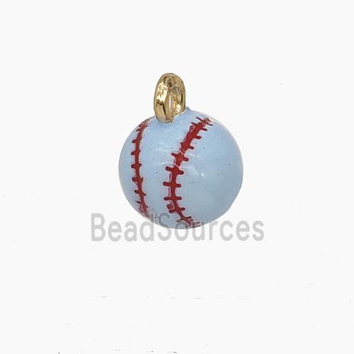 Enamel Copper Pendant, Gold Plated