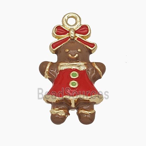 Enamel Copper Pendant, Gold Plated