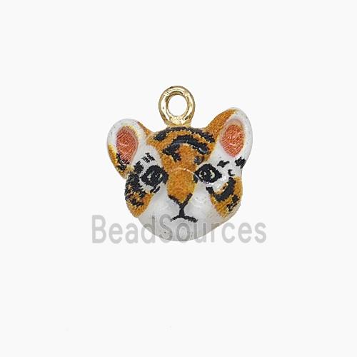 Enamel Copper Pendant, Gold Plated