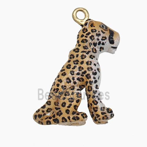 Enamel Copper Pendant, Gold Plated