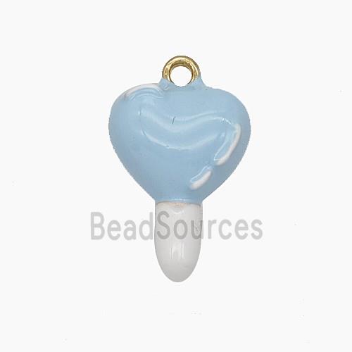 Enamel Copper Pendant, Gold Plated