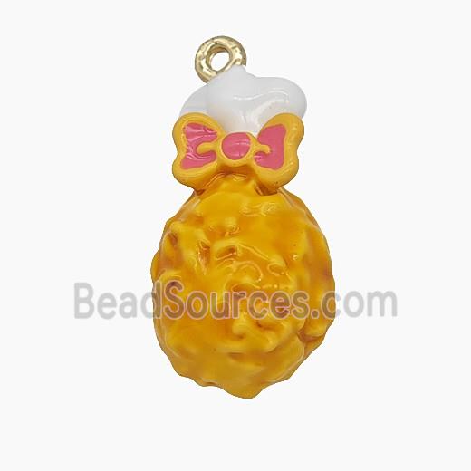 Enamel Copper Pendant, Gold Plated