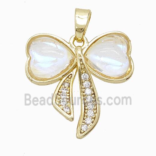 Copper Pendant Pave Resin Bead, Gold Plated