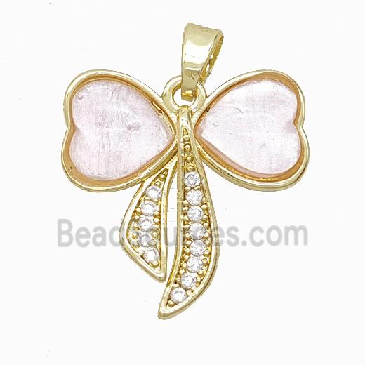 Copper Pendant Pave Resin Bead, Gold Plated