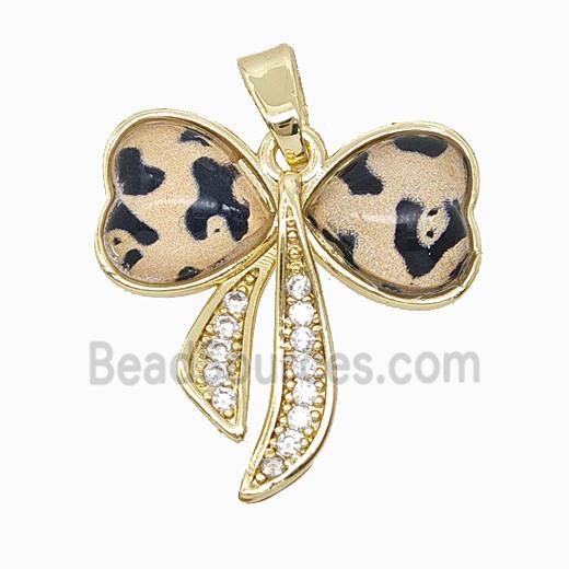 Copper Pendant Pave Resin Bead, Gold Plated