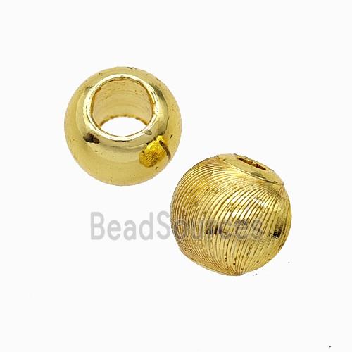 Copper Bead Pave Zircon, Gold Plated