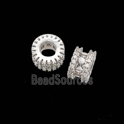 Copper Bead Pave Zircon, Gold Plated