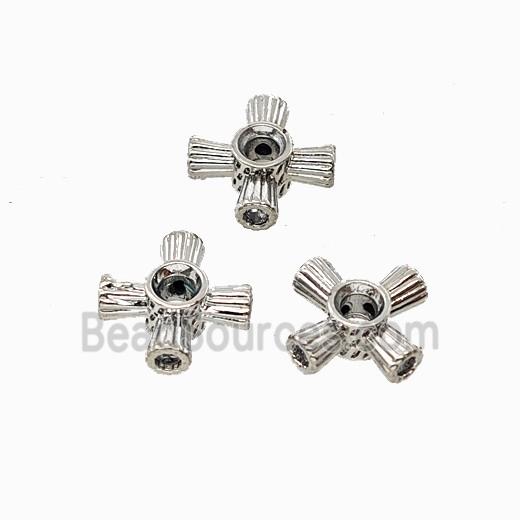 Copper Bead Pave Zircon, Gold Plated