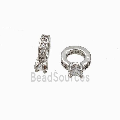 Copper Rings Pendant Pave Zirconia Circle Platinum Plated