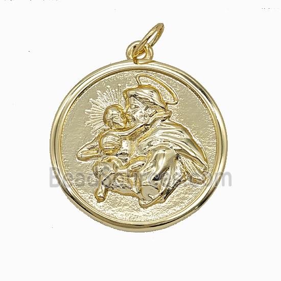 Copper Jesus Pendant Gold Plated