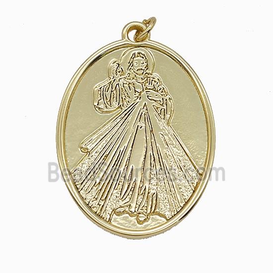Copper Saint Jude Pendant Gold Plated